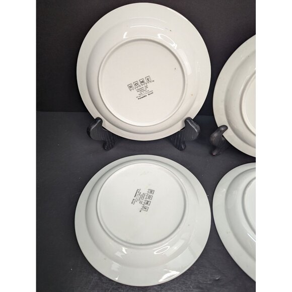 Home Essentials Stoneware Poinsettia Scroll 7" Bread Plate Replacement Set of 4 - Picture 6 of 9